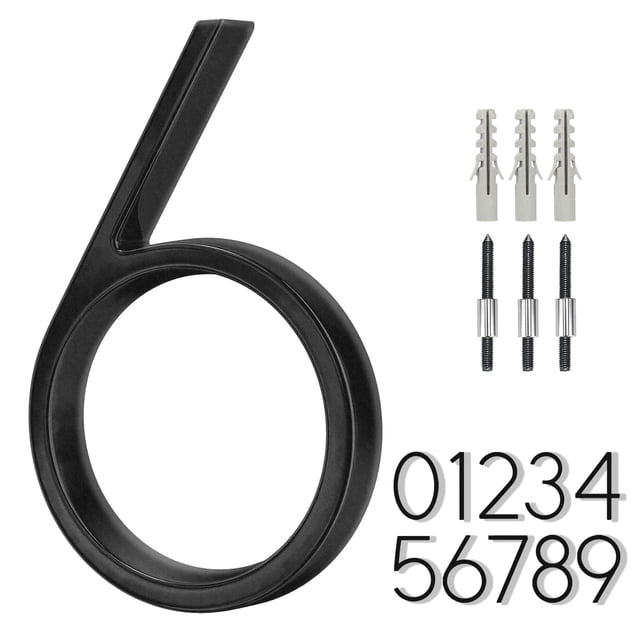 Número de casa BVNUD de acero inoxidable negro de 15 cm