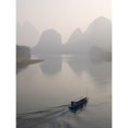 thumbnail image 2 of Li River  Yangshuo County  Guilin  Guangxi Province  China; Boat On The River Poster Print, 2 of 2