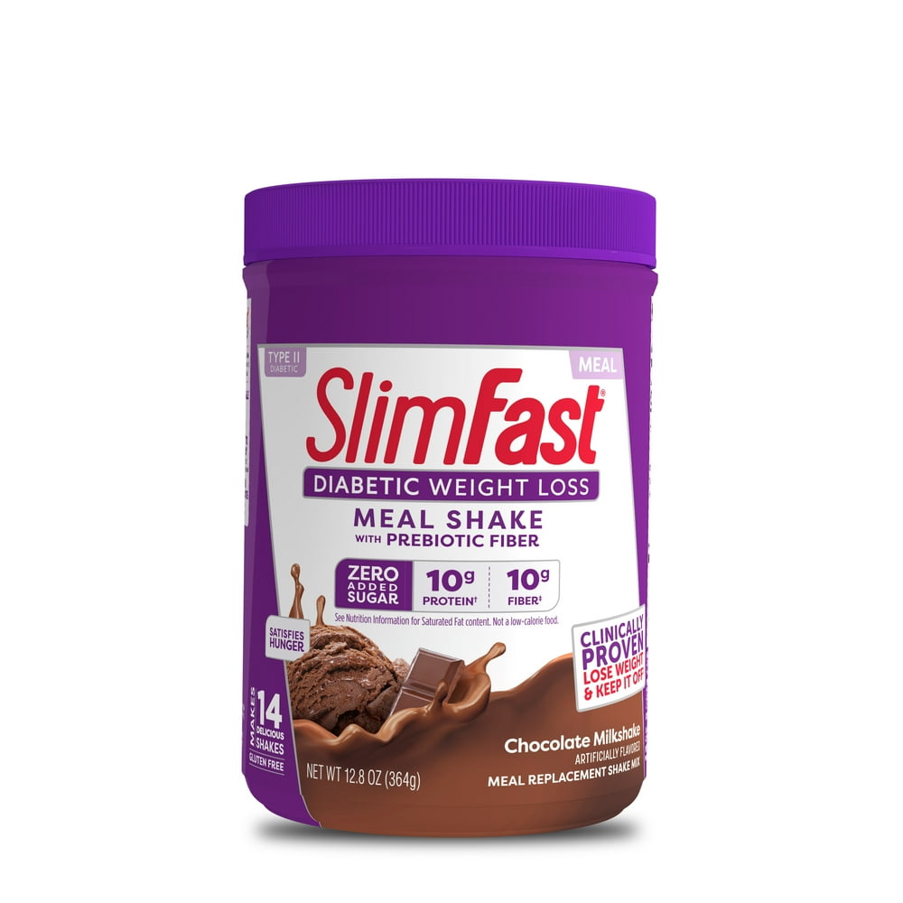 SlimFast Diabetic Meal Replacement Shake Mix, Chocolate Milkshake, 12.8