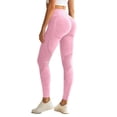 thumbnail image 5 of Akiihool Yoga Pants Leggings with Pockets for Women, High Waisted Tummy Control Workout Yoga Pants (Pink,M), 5 of 5