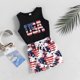 thumbnail image 1 of Conjunto De Pantalones Cortos Sin Mangas Baby Boy Letter Impreso Tank Tops Shorts Set Algodón Cuello Redondo (90cm 12-18M) Cgtredaw Para estrenar, 1 of 1