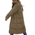 thumbnail image 5 of Niaviben Long Puffer Coat Women's Thickened Down Jacket Womens Puffy Jackets for Women Winter Coats for Women Puffy Jackets for Women with Hood Womens Winter Jacket Khaki S, 5 of 9