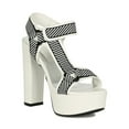 thumbnail image 1 of Women Triangle Ring Harness Strap Chunky Platform Heel Sandal 18907, 1 of 6