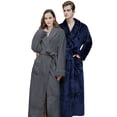 thumbnail image 2 of Elowel Pajamas Bathrobe for Men and Women Hooded Bath Robe Unisex Medium Grey, 2 of 8