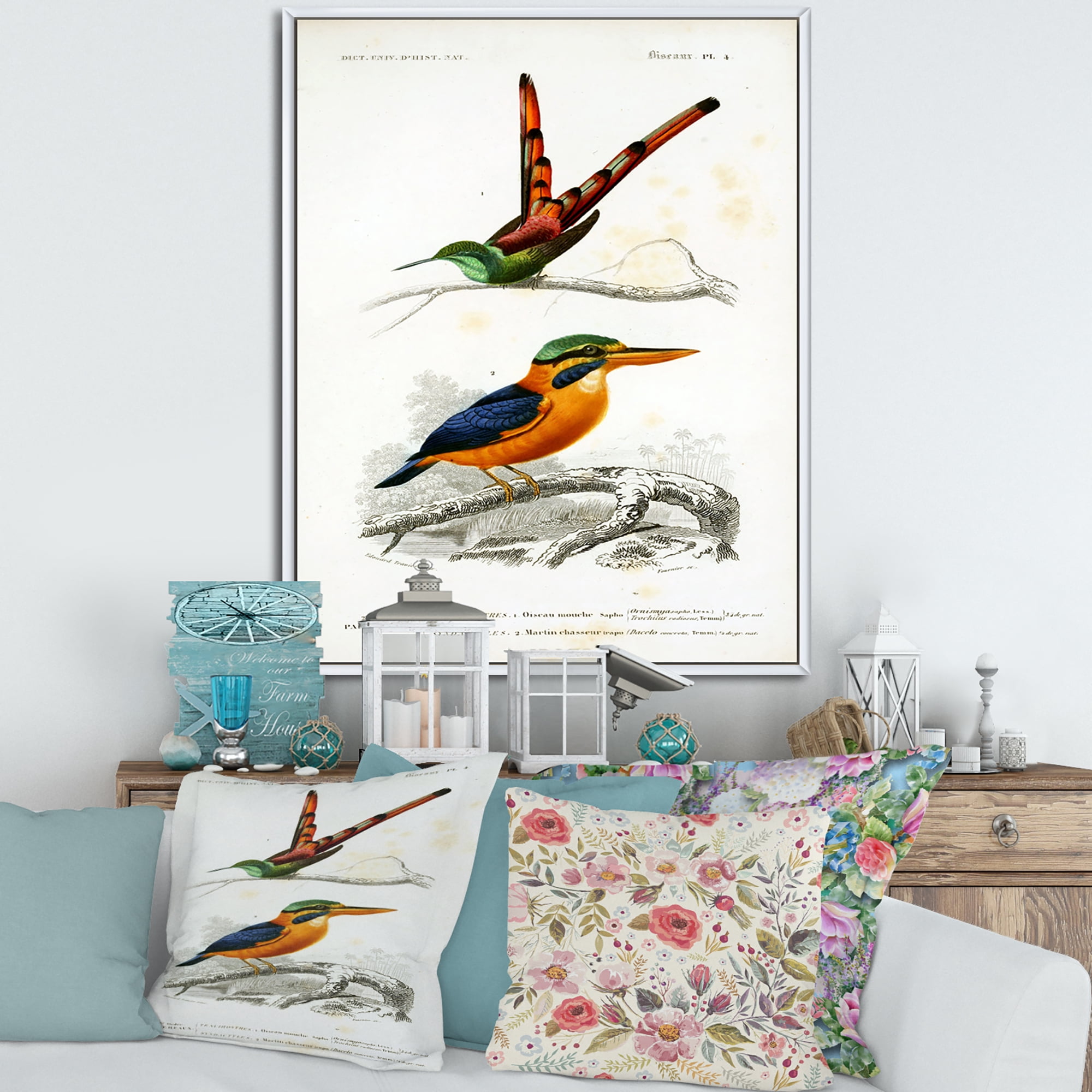 Designart 'Ancient Bird I' Traditional Framed Canvas Wall Art Print