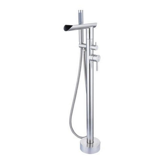 Averen Inc iBenso Double Handle Floor Mounted Freestanding Tub Filler with Handshower
