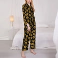 thumbnail image 3 of Honeii Maple Leaves With Leopard print Women's Pajama Sets Long Sleeve Button Down Sleepwear Nightwear Soft Pjs Lounge Sets-XX-Large, 3 of 7