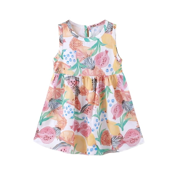 XXWXYD Toddler Girls Boho Dress Sleeveless 𝖥loral Print Summer Princess Casual Beach Sundress Playwear Kids Vacation Garden Par𝗍y Bohemian Chic Outfit