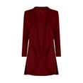 thumbnail image 3 of Lovskoo Women's 2023 Casual Lapel Cardigan Long Sleeve Open Front Irregular Hem Soft Long Coat with Pockets Claret, 3 of 7