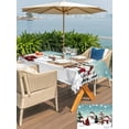 thumbnail image 4 of Outdoor Tablecloth with Umbrella Hole and Zipper, Teal Blue Christmas Rectangle Table Cloth 54x80 Inch Waterproof Tablecloth, Snowman Xmas Tree Winter Snowflake Picnic Table Cover for Patio Camping, 4 of 7