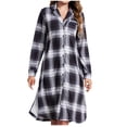 thumbnail image 2 of FcBaudy Robe à Manches Longues Col en V, Robes d'Été pour Femmes, Robes Imprimées à Manches Longues pour Femmes, 2 of 3