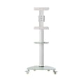 thumbnail image 4 of Tripp Lite Premier Rolling TV Cart for 37" to 70" Displays, Frosted Glass Base and Shelf, Locking Casters, White, 4 of 11