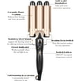 thumbnail image 5 of Hair Curling Iron - 3 Barrel Curling Wand 0.98 inch, Ceramic Hair Crimper, Waver Hair Curler for Long Hair Large Waves 30S Fast Heating & Adjustable Temperature, 5 of 6