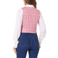 thumbnail image 3 of CHALECO SIN MANGAS A CUADROS CON CINTURA AJUSTADA Y BOTONES EN V DE LAS MUJERES CHIC INSPIRADOR M ROSA, 3 of 6