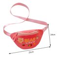 thumbnail image 3 of Riñonera Para Niños Bolso Riñonera de moda para niños monedero con letras de nailon dibujos animados bonitos para niños (rojo), 3 of 5