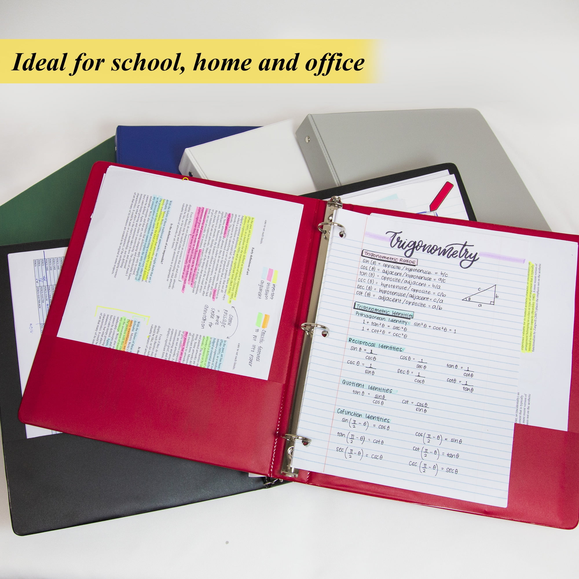 BAZIC 3 Ring Binder 1.5" Economy Binders, Round Ring Hold 280 Sheets, 24-Count