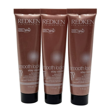 Redken Smooth Lock Stay Sleek Leave in Cream 1 oz set of 3
