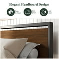 thumbnail image 4 of Amolife Twin Size Bed Frame, Heavy Duty Metal Platform Bed with Wooden Headboard & Footboard, No Box Spring Needed, Walnut, 4 of 7
