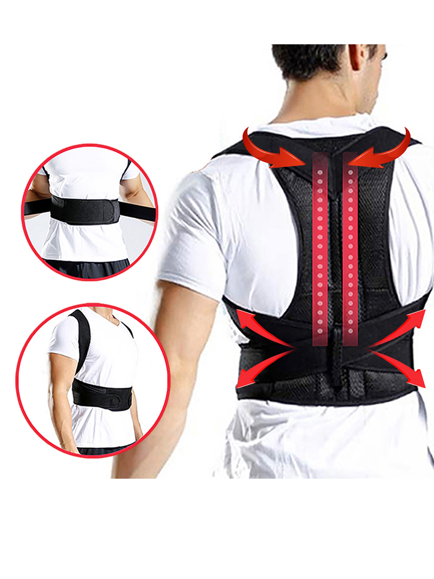 NK SUPPORT Posture Back Support Brace Mesh Breathable Adjustable Lower