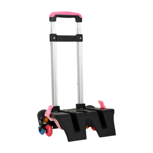 HILABEE Chariot à Dos 6 Roues Chariot à Roulettes Pliable pour Extérieur École Voyage Rose