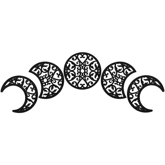 5Pcs Moon Phase Wall Hanging Decor Moon Wall Art Decor Wood Moon Wall Decoration