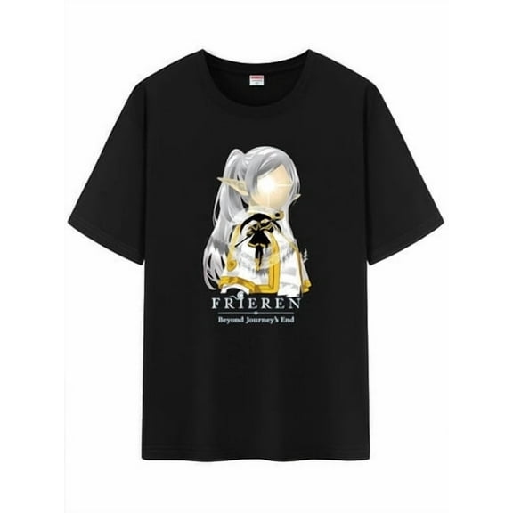 Qingyee Japanese Anime Yor and Anya Unisex Short Sleeve Crewneck T-Shirt,Frieren Beyond Journey's End Graphic Cotton Shirt
