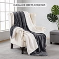 thumbnail image 4 of Imperial Rooms Gray Sherpa Fleece Blanket, 2 Pack, Throw Size 50 x 60 Inches, Ultra Soft Reversible Plush Warm Blanket for Bed, Couch & Sofa, All-Season Comfort, 4 of 7