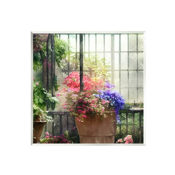 Sunlit Potted Plants Greenhouse Botanical & Floral Painting Unframed Art Print Wall Art
