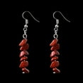 thumbnail image 1 of Nvzi Pendientes de piedra natural personalizados, pendientes de cuentas de piedra de cristal natural irregulares, pendientes de borlas multicolor (rojo oscuro), 1 of 3