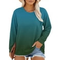 thumbnail image 2 of Long Sleeve Shirts For Women Plus Size Neck T Shirts Tops Casual Summer Tshirts Loose Fit Tee Womens Long Sleeve Tops, 2 of 6