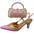 thumbnail image 1 of W331 rosa---Elegante conjunto italiano de zapatos y bolsos a juego para mujer oso de fresa Hogar, 1 of 1
