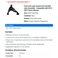 thumbnail image 2 of Front Left Lower Control Arm and Ball Joint Assembly - Compatible with 2010 - 2023 Toyota 4Runner 2011 2012 2013 2014 2015 2016 2017 2018 2019 2020 2021 2022, 2 of 2