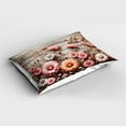 thumbnail image 2 of Ambesonne Rustic Pillow Sham, Cottagecore Meadow Flowers, 26" X 20", Pink Salmon and Pale Taupe, 2 of 2