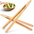 thumbnail image 2 of 2-Pack Classic 8.7” Bamboo Toast Tongs – Natural Wooden Tongs for Toaster,Tongs for Cooking,Oven, Air Fryer, Pickles, Snacks – Heat-Resistant, Food Safe – by, 2 of 6