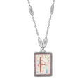 thumbnail image 4 of 1928 Jewelry Pink Floral Motif X Initial Pendant Necklace For Women 30", 4 of 4