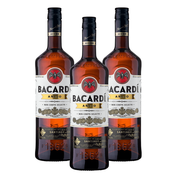 Paquete de 3 Ron Bacardi Añejo 980 ml Bacardi