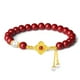 thumbnail image 1 of Pulsera Cinabrio para mujer con trébol plateado de cuatro hojas, 1 of 2