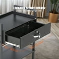 thumbnail image 4 of KFFKFF Salon Storage Cart, 3-Level Stylist Station with Secure Drawer, Crafted from MDF, Mobile Unit with Four Casters (Two with Locks) for SPA, Tattoo Parlors, and Hairdressers, 4 of 9