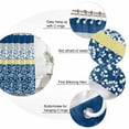 thumbnail image 6 of Shower Curtain Bathroom Set Country Leaves Dark Blue Waterproof Fabric Shower Curtains with Grommets&Hooks, Stitching Stripes Privacy Bath Curtain for Bathtub 72x72in, 6 of 9