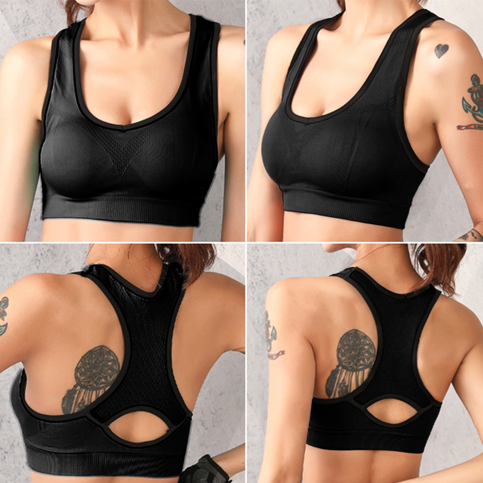 Under Control Plus Size Sports Bras for Women High Support Seamless  Racerback Padded White/Black Sports Bra Yoga Workout Bras (as1, Cup_Band, 1x,  42, Black) at  Women's Clothing store