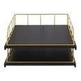 thumbnail image 3 of Kate and Laurel Benbrook Stacked Metal and Wood Letter Trays, Black and Gold, 3 of 6