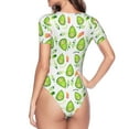 thumbnail image 4 of Daiia Kawaii Avocado Women'S Crew Neck Short Sleeve Slim Fit T Shirts Tops Basic Bodysuit Leotard Clothing-X-Large, 4 of 9