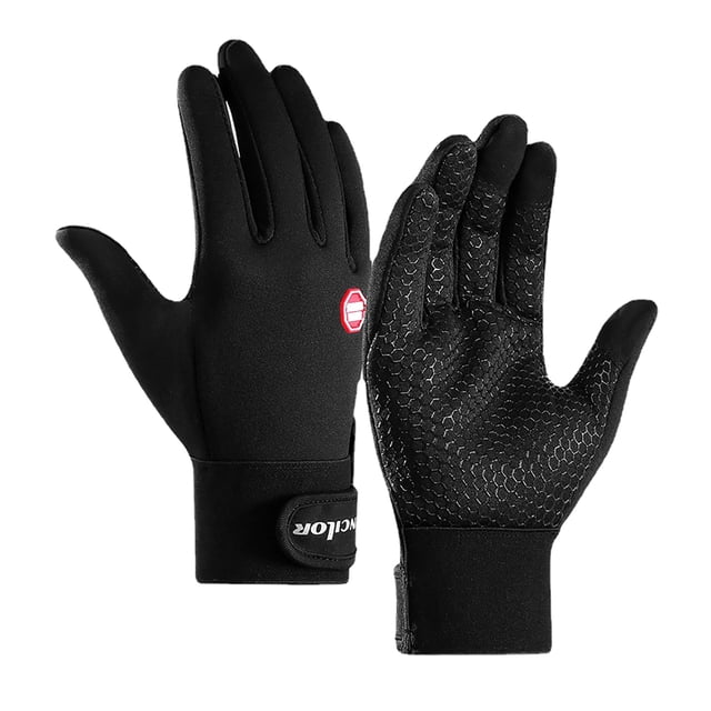Royalbelle Windproof Winter Cycling Gloves, Reflective Design Full Finger Breathable Biking Gloves, Plush-Lined Cold Weather Water Resistant Windproof, Warm Anti-Slip For Running, Biking, Workout
