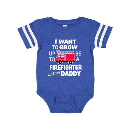 

Inktastic I Want To Grow up To Be a Firefighter Like My Daddy Gift Baby Boy or Baby Girl Bodysuit
