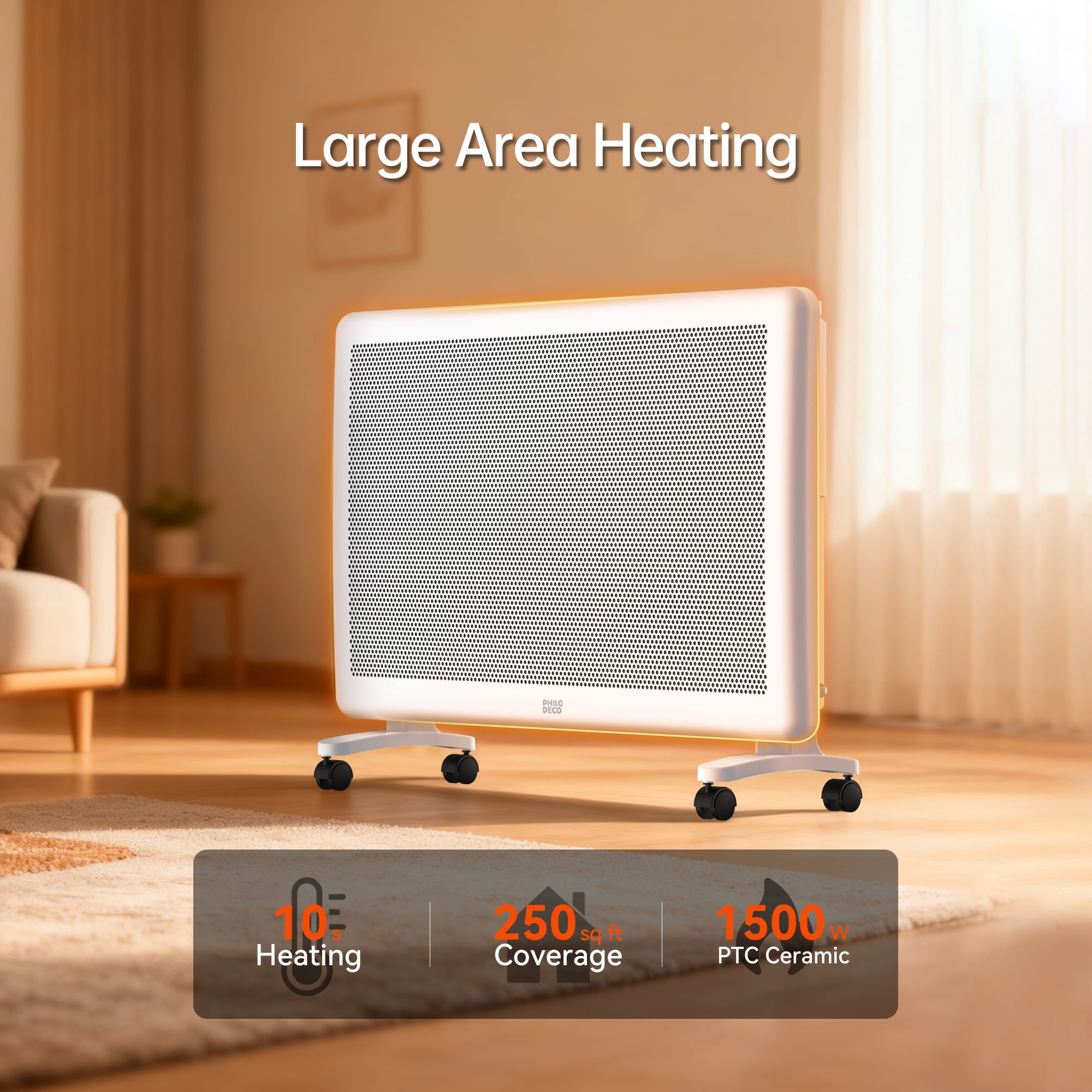 Black Quartz Tube Wall-Mounted Infrared Heater 1500w, Waterproof