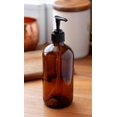 thumbnail image 6 of 16 oz AMBER Boston Round Glass Bottle - w/ Black Pump - pack of 2, 6 of 6