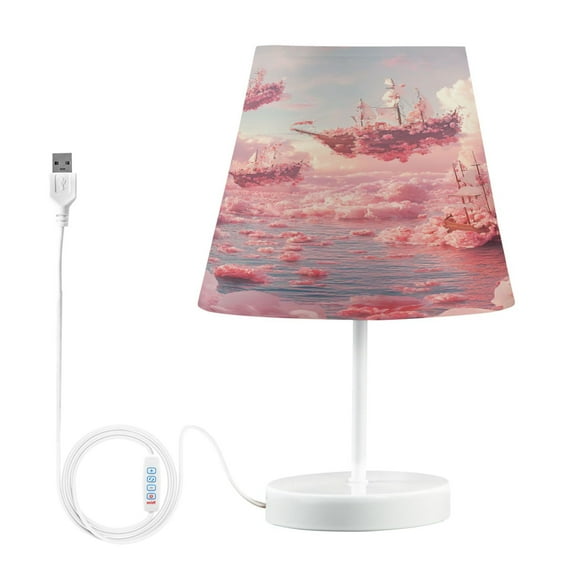 BZSMCE Table Lamp Creative Sea Of Flowers Painting Simple Pattern Night Light