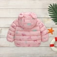 thumbnail image 4 of QISIWOLE Toddler Baby Girls Coat Cute Cartoon Dinosaur Windproof Jacket Puffer Jacket Warm Padded Jacket Bear Ears Hooded Coat Kids Fall Winter Clothes,Sales, 4 of 5