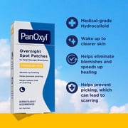 (3 pack) PanOxyl PM Overnight Spot Patches, Clear Hydrocolloid Dots, 40ct