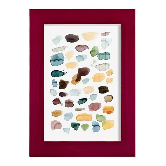 Shattered Segments II - Framed Print w/glass - Cherry Red